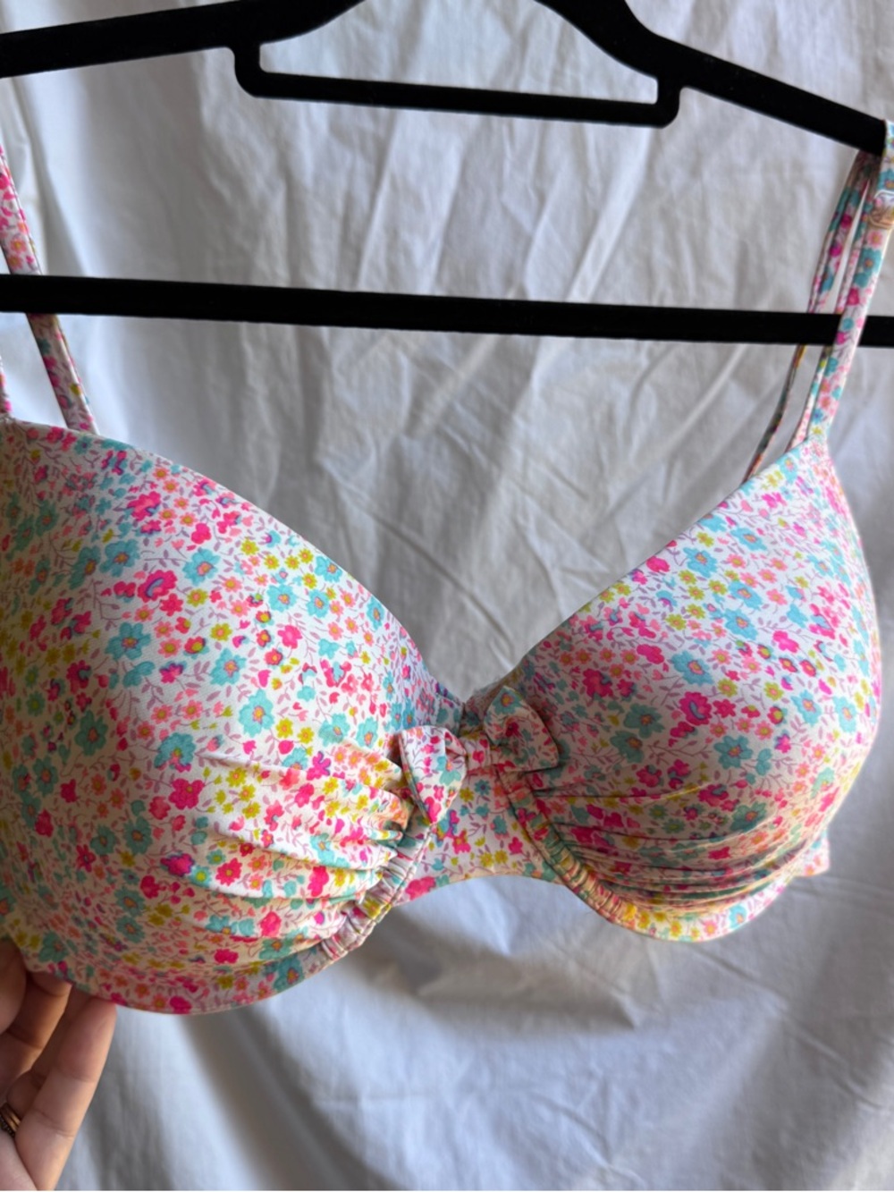 Old Navy Pink Multi Floral Bikini Top XL